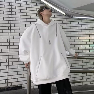 卫衣男款秋款连帽夹克宽松多拉链设计感金属十字架外套WY611 P50图片