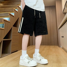 夏季休闲短裤男潮流时尚斜条纹五分裤户外宽松沙滩裤-L38-P28，男装牛仔裤，星座310B-3