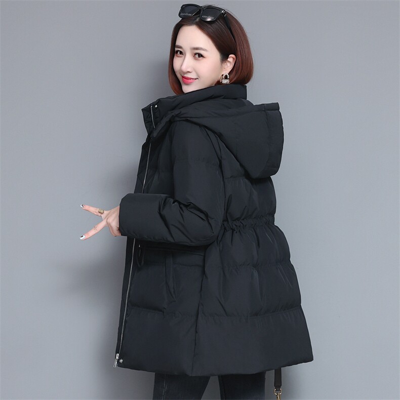 2023冬装新款时尚中长款连帽羽绒服,女装羽绒服,姿萝菲