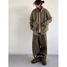 美式复古水洗帆布纯棉工装夹克宽松休闲潮流百搭拉链外套，男装夹克，星座410-6（原星座1304-1）
