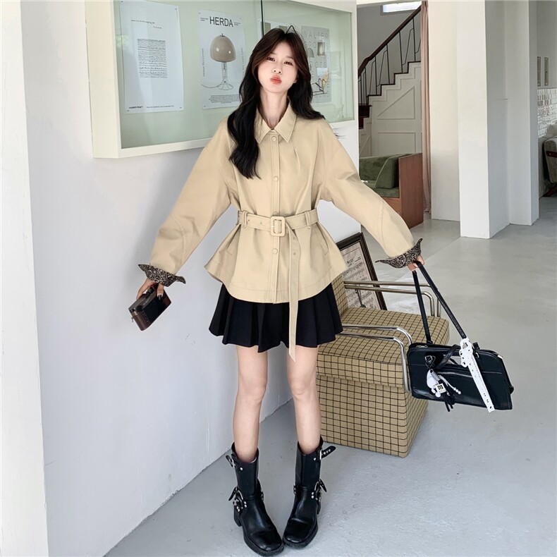 ：秋装新款高级感拼接显瘦风衣外套2C135-8903P155K238,女装风衣,2C135