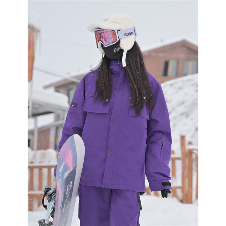 冬款防风防水单板双板保暖加棉加厚连帽滑雪服外套男女HF58-P160,男装棉衣,电商A001