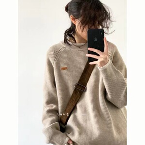 假两件毛衣男冬季宽松大码胖子内搭针织衫潮流慵懒风加厚线衣外套图片