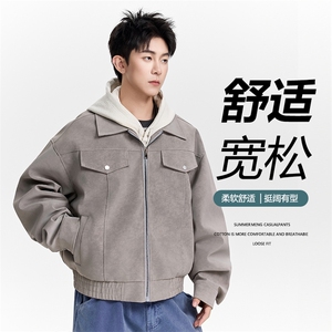 得物二开美式高街潮牌方格设计感夹克外套男2025秋季JK1234-P98