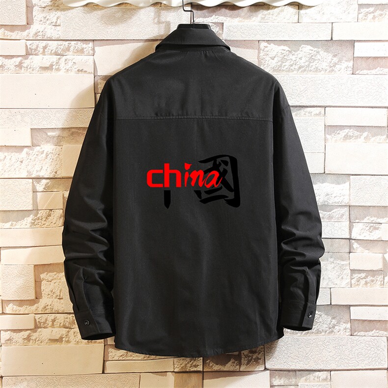 CS15189-P38 加绒款-P48 长袖衬衫男士大码宽松衬衣男寸衫 砖墙图片