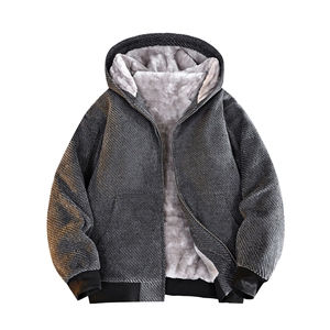 加绒加厚青年银丝斜纹宽松休闲连帽夹克外套J155-加绒P72常规52图片