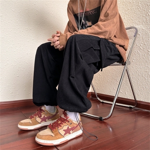 灯芯绒美式复古高街工装裤男阔腿休闲裤潮流ins长裤K07124-P45图片