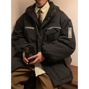 港风ins羽绒服男女同款带帽字母印花白鸭绒 Y5813-P190【特价】图片