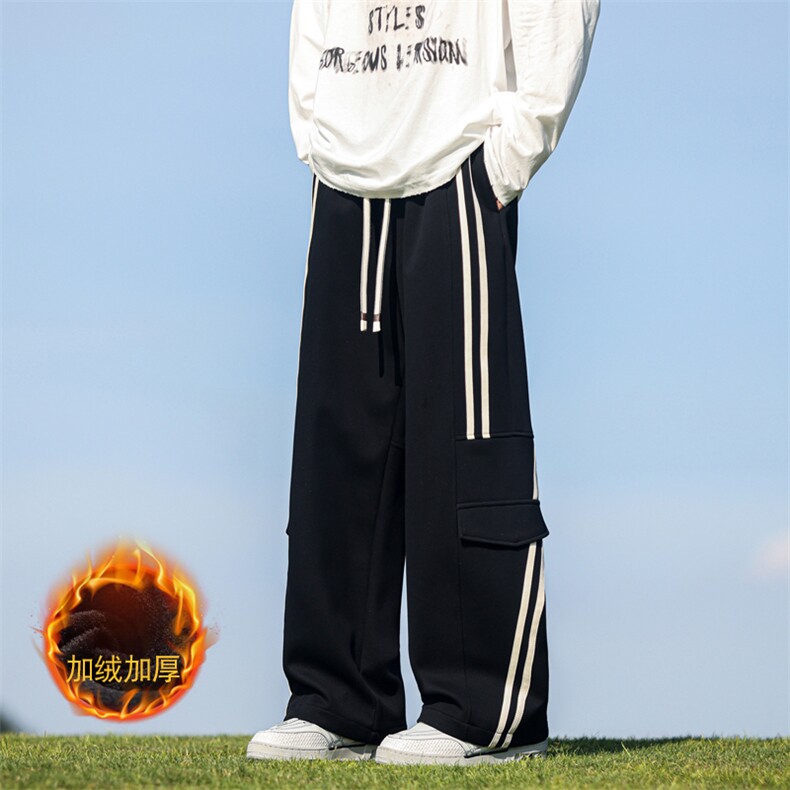 加绒加厚直筒拖地卫裤运动休闲裤子男8335加绒P62控88-8335P55，男装休闲裤，电商C305A