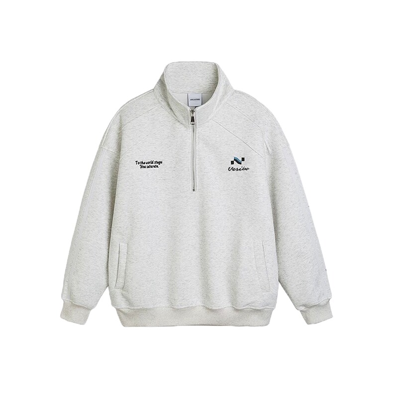 特P63-XX35-现货美式半拉链卫衣刺绣polo杉慵懒风情侣外套，女装短外套，星座618B-1