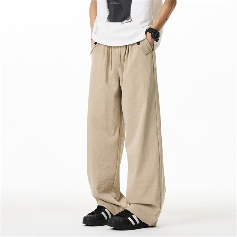 ！2026夏季新款男士直筒宽松休闲裤冰丝长裤WK2078特P35，男装休闲裤，电商B220