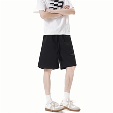 DK59-P28冰丝休闲短裤男夏季薄款宽松大码皱褶条纹凉感五分中裤子，男装牛仔裤，电商A178
