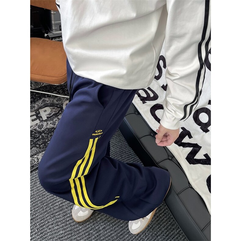 卫裤男女韩版潮流条纹拼色帅气休闲裤2025秋冬ins长裤K5870X-P38,男装休闲裤,星座412-3