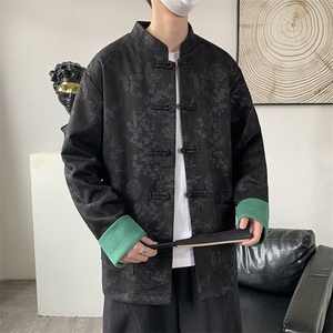 男士外套麂皮绒印花夹克盘扣立领唐装风 XZ1512-2507-P85图片