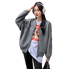 现货2024年春季新款时尚休闲重工烫钻贴标棒球服外套女，女装短外套，MQ