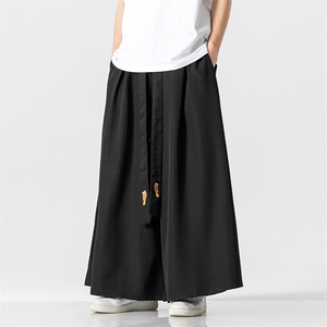 夏 大码风休闲宽松阔腿长裤黑色汉服哈伦裤唐装宋裤 K332/P85图片