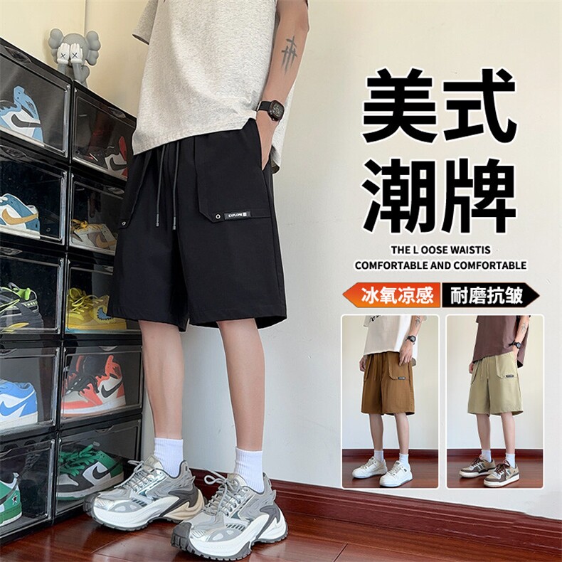 抖音品质男士夏季外穿薄款宽松休闲男五分A146-GY505特p35量大优图片