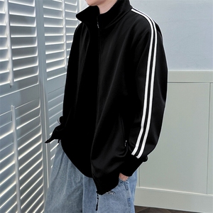 现货开衫卫衣外套男垂感运动服上衣宽松立领夹克A116 P65加绒P75图片