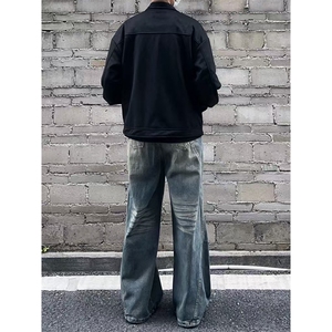 【网图】B221美式ins高街重工艺宽松微喇牛仔裤LK24391-特P52控88图片