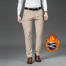 休闲裤男秋冬季直筒宽松加绒保暖弹力免烫商务西裤长裤有现货外贸，男装西裤，星座224-1