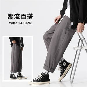 日系纯棉工装裤男夏季薄款休闲裤九分裤长裤217-2-HK23849-P48图片