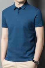 男士polo衫短袖夏季薄款高端T恤新款中年商务休闲宽松半袖男装，男装T恤，钱塘6003（原4033）