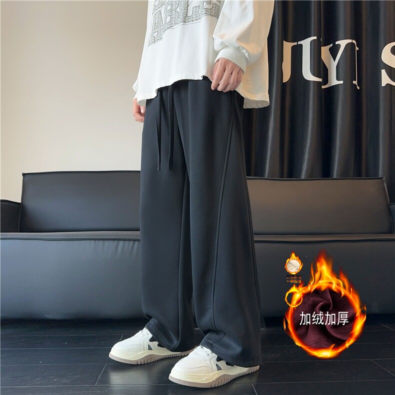 青少年弯刀裤运动加绒休闲卫裤CK47S-2XL特P38加绒特P45,男装休闲裤,电商B325