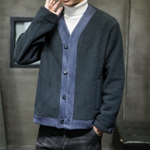外套男摇粒绒夹克道袍风秋冬季工装棉服棉衣上衣 M701/P130图片