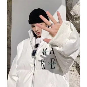皮棉衣刺绣原版字母棉服棉衣冬季加厚男女宽松面包服外套 M2916图片
