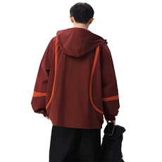 2026新款连帽外套男宽松休闲反光条户外冲锋夹克XZ309JK8655P78，男装夹克，星座309（原A406）