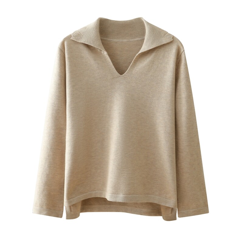 优雅气质女装羊毛衫时尚V领宽松显瘦打底衫，女装羊毛衫，巧奈羊绒