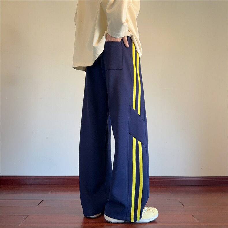 抖音品质美式分割条纹设计感运动休闲卫裤B315-K25386-特p40控78,男装休闲裤,电商B315