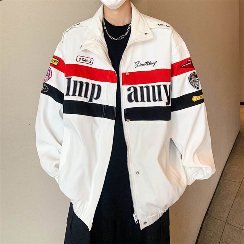 A821-P64情侣装美式复古高级感机车服外套男春秋季刺绣潮牌夹克,男装夹克,星座512-6