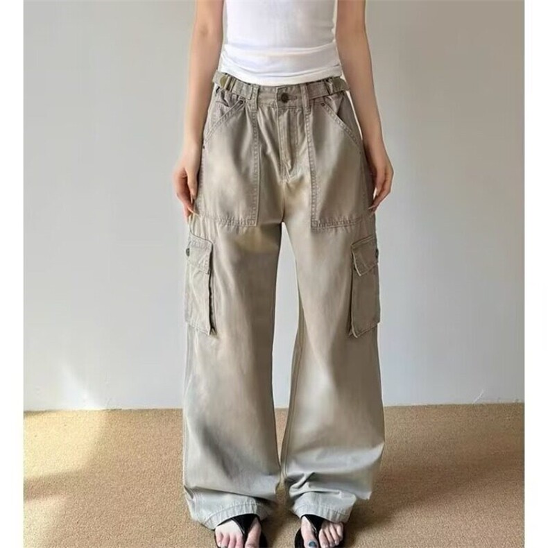 美式多口袋工装裤潮牌痞帅炸街裤子cleanfit休闲裤男女K6105-P60,男装休闲裤,星座412-2
