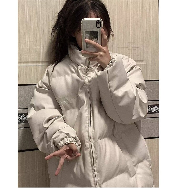 拉链标准纯色潮流新款潮青少年男女立领保暖pu皮字母刺绣棉服,男装棉衣,星座506A