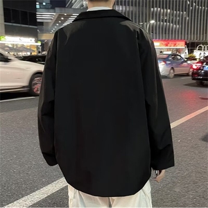 学院风休闲男DK制服徽章短袖情侣装夏秋季薄款西服外套XI01/P50图片