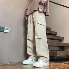 美式休闲裤子男款卫裤潮牌宽松高街复古直筒运动裤K530-P50，男装休闲裤，星座308B-2