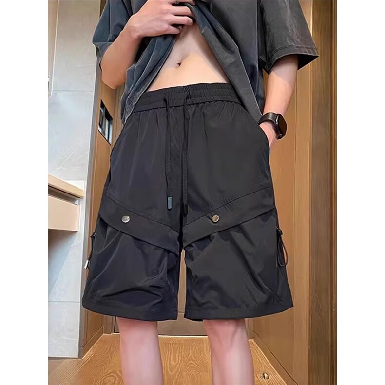 冲锋短裤男夏季薄款宽松直筒休闲中裤潮牌防水工装五分裤XE156图片