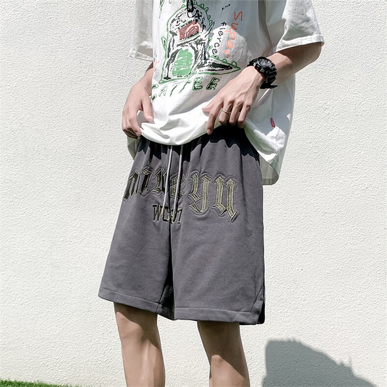 美式潮牌运动短裤男潮流街头宽松夏季篮球裤抽绳五分裤D9011-p26,男装休闲裤,星座1008