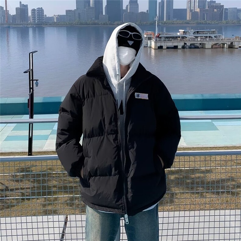 美式复古字母面包服棉服冬潮牌街头宽松情侣加厚棉衣外套,男装棉衣,星座716-2