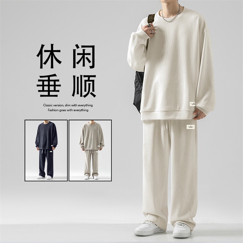 免烫抗皱百搭休闲套装重磅条绒两件套  TZ818-特批98图片