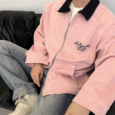 Vintage麂皮绒外套男女春秋2024新款美式复古休闲夹克棒球服潮牌，男装夹克，星座601-2