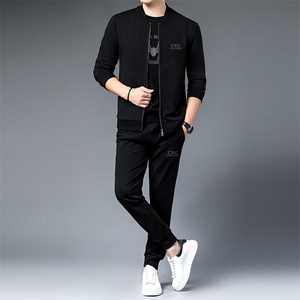 SA9682-3钱塘2020-2中青年男士冬季新款时尚休闲卫衣套装P243图片