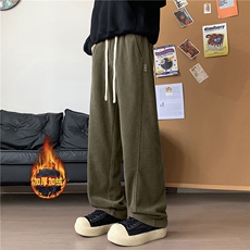 复古潮流简约日系慵懒加绒抽绳宽松百搭休闲长裤子K0585-P40，男装卫衣，星座308B-2