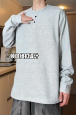 特批-亨利领2026年秋季宽松长袖T恤秋装打底衫潮男女内搭S349-P28，男装T恤，电商A233-1