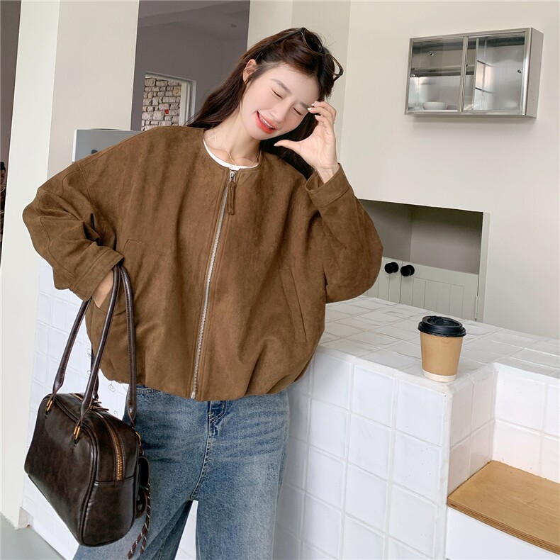 25新款麂皮绒外套，女装短外套，浙宝238