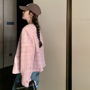 法式甜美高级感小香风外套女2025春秋季新款宽松显瘦气质短款上衣图片