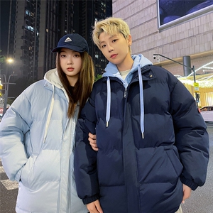 特批 港风情侣夜景新款时尚宽松假两件连帽棉衣 MY2273 P70控118图片