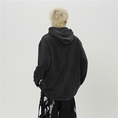 美式洗水做旧卫衣男2025新款宽松潮牌情侣外套1015-WY370-P95，女装短外套，四季星座1015