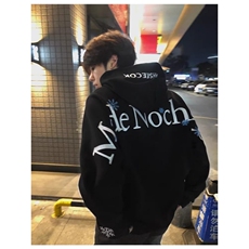 C316HXD04P78春季新款长袖卫衣时尚百搭全部刺绣黑色时尚帽衫，男装卫衣，电商C316
